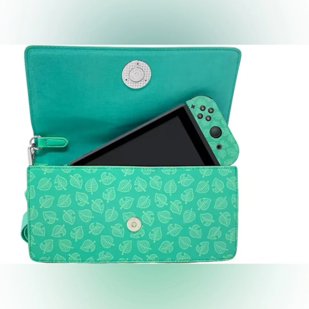 NWT Animal Crossing - Nintendo Switch Sling Bag - Teal Leaves